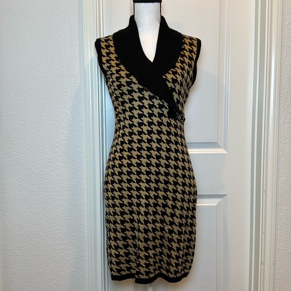 Calvin Klein Tan Sheath Dress Sleeveless Cowl Neck